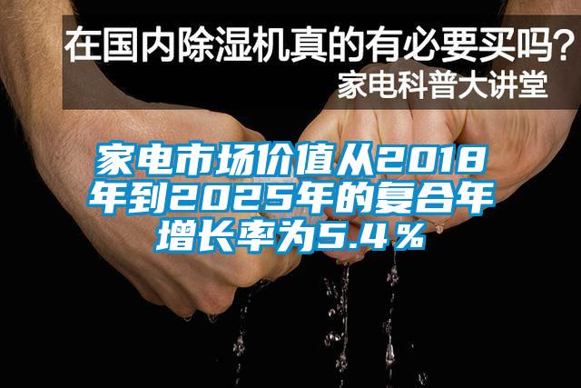 家電市場價值從2018年到2025年的復合年增長率為5.4％