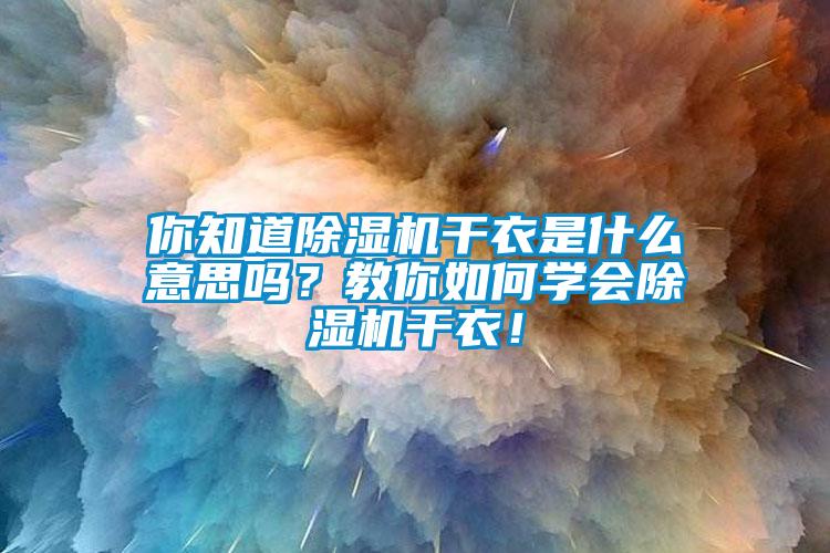 你知道除濕機(jī)干衣是什么意思嗎？教你如何學(xué)會除濕機(jī)干衣！