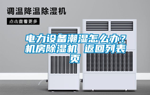 電力設(shè)備潮濕怎么辦？機(jī)房除濕機(jī) 返回列表頁